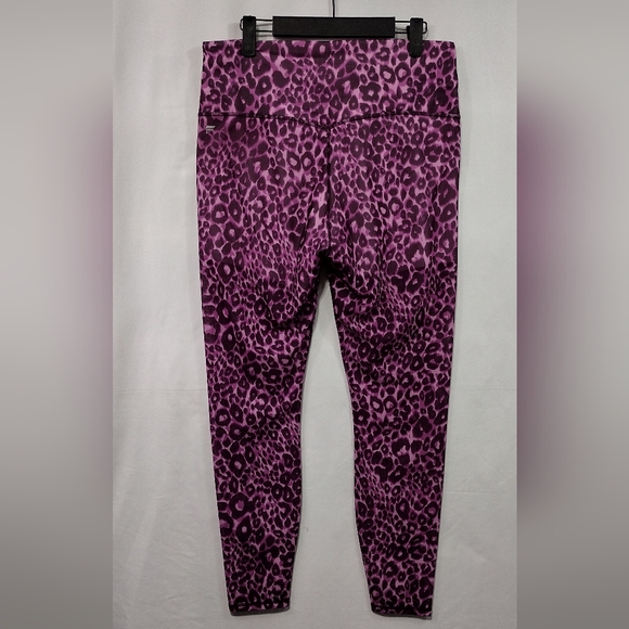 Fabletics Leopard High-Waisted Pureluxe Mesh Leggings Women's L Purple Retro - Picture 4 of 6